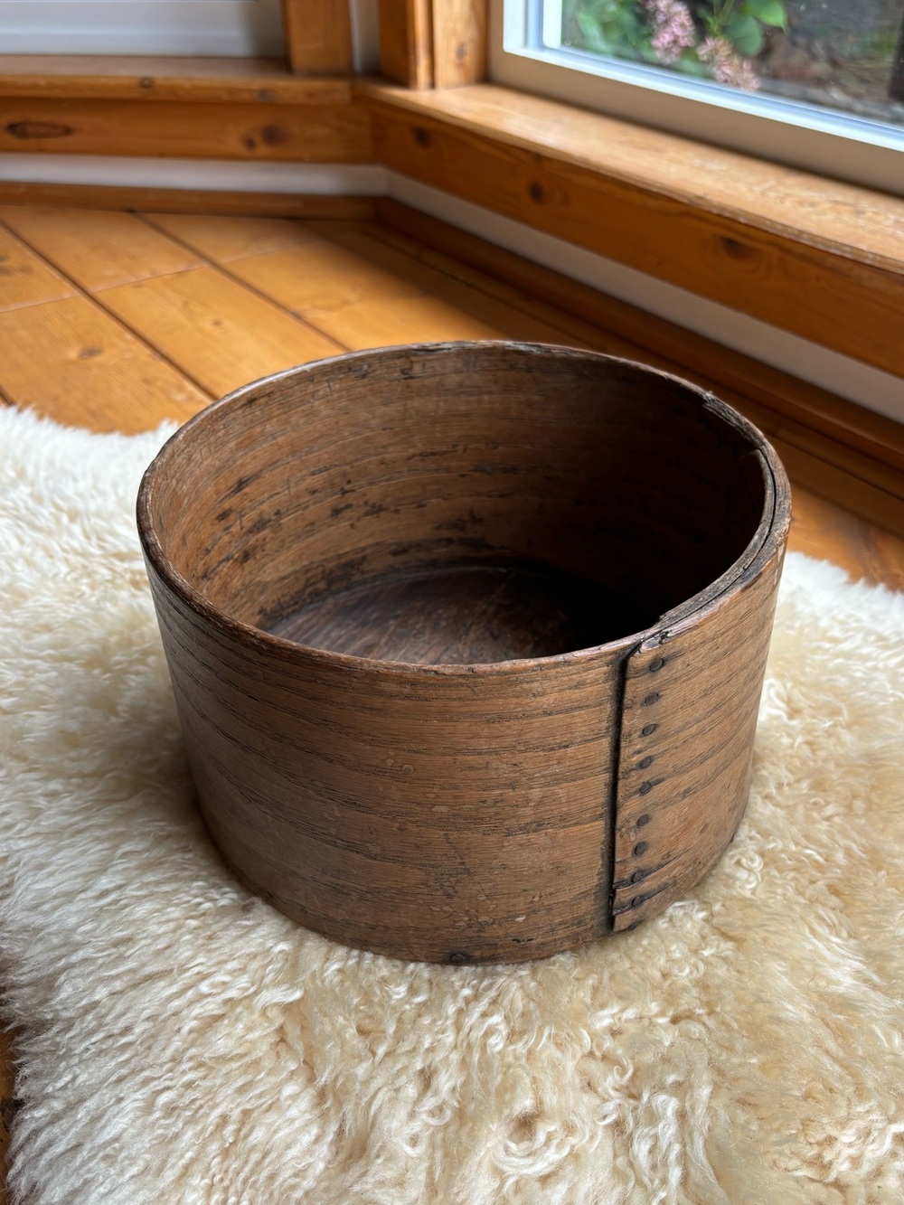 Antique Wooden Cheese Box